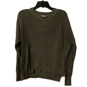 Sweet Romeo Womens Green Knitted Pullover Long Sleeve Crew Neck Sweater